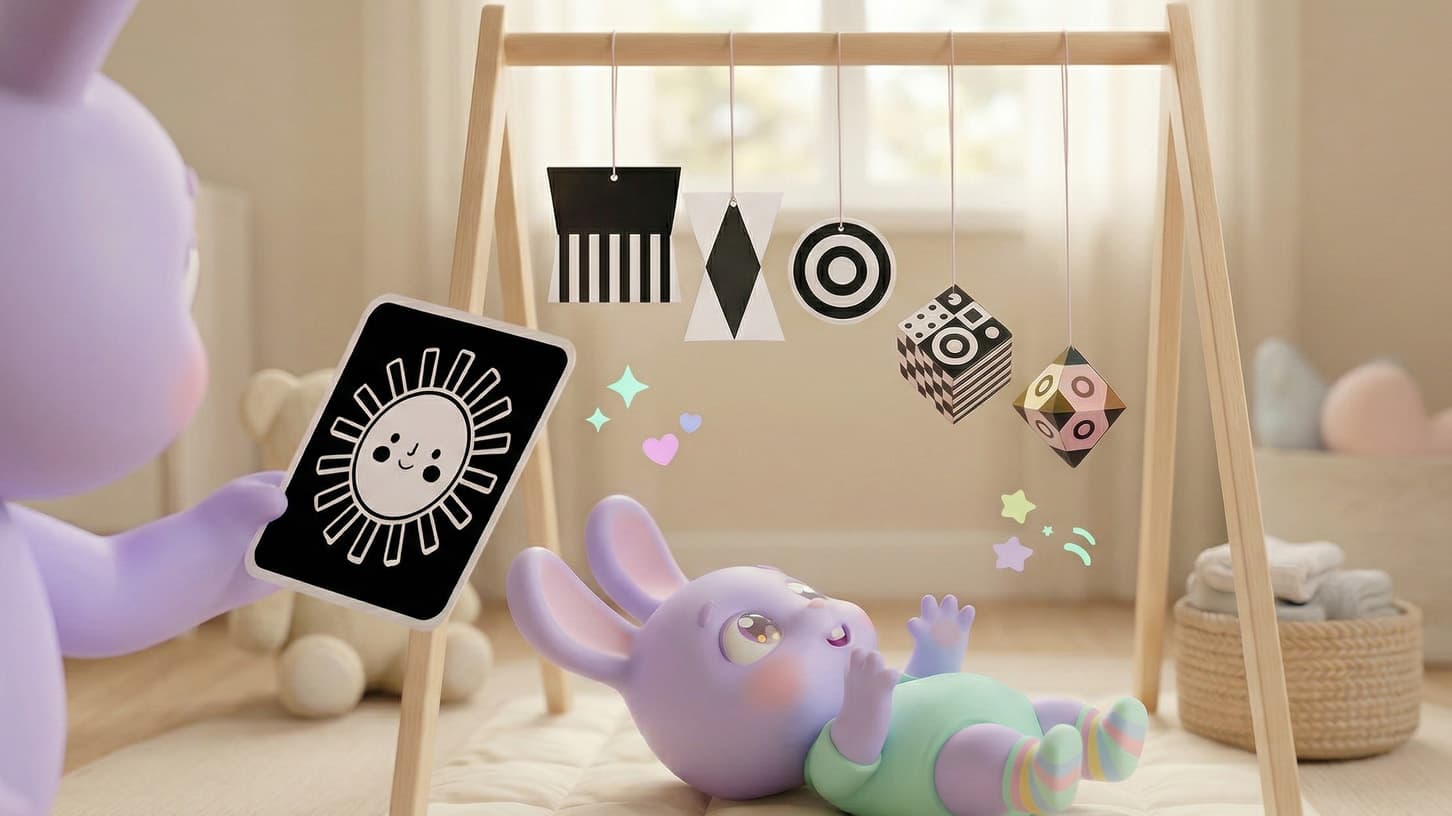 Bebek zeka kartları - İlk Keşiflerim görsel gelişim kartları siyah beyaz