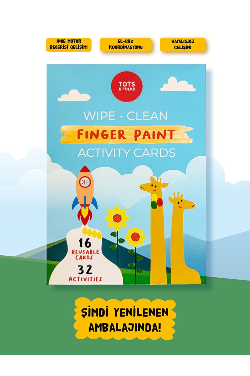 Silinebilir parmak boyası aktivite kartları